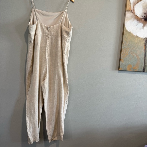 H&M Linen Jumpsuit Beach Resortwear Wide Leg Minimalist XL - Picture 4 of 8